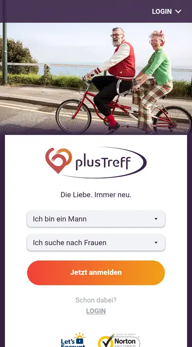 60plusTreff Erfahrungen auf dem Handy: die mobile Startseite